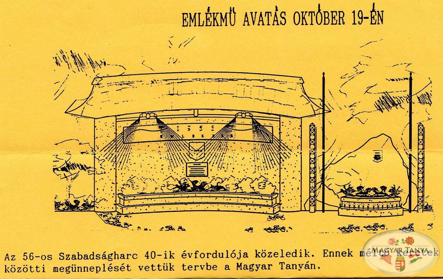 Az 1956-os emlékmű felavatása a Forradalom 40 éves évfordulóján (1996) - Történelem